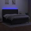 Maison Exclusive - Sommier à lattes de lit matelas et LED Noir 180x200 cm Tissu