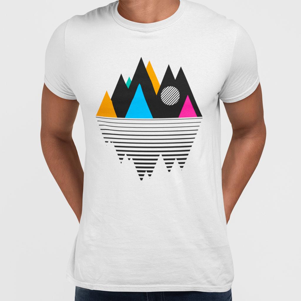 Minimal Design TShirt Mountain Geometry Design Composition