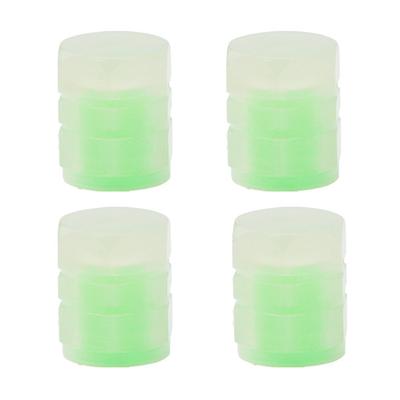 4ks světelný kryt ventilku pneumatiky, fluorescenční, vodotěsný, silný gumový, osvětlený ventilek kola