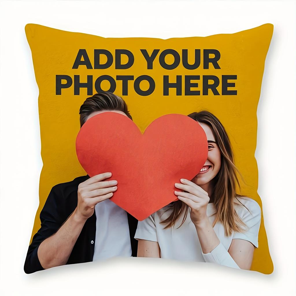 Customized photo cushion cover, 1 personalized single-sided printed cushion cover with customized wedding photos, Valentine's Da