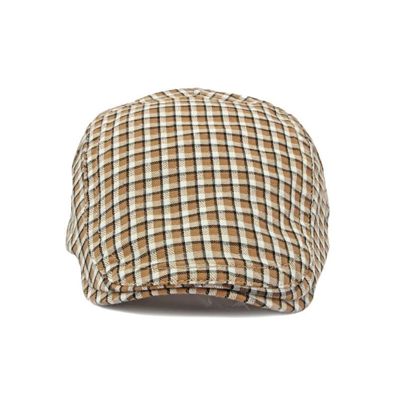 Vintage Rutete Forward Hat Newsboy Caps Kvinner Vår Sommer Tynn Pustende Beret Herre Britisk Paintsman Hat Driver Ivy Hat