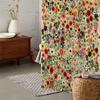1pc, Shower Curtain, Vintage Green Plant Floral Print  Window Curtain with  Curtain for Windows