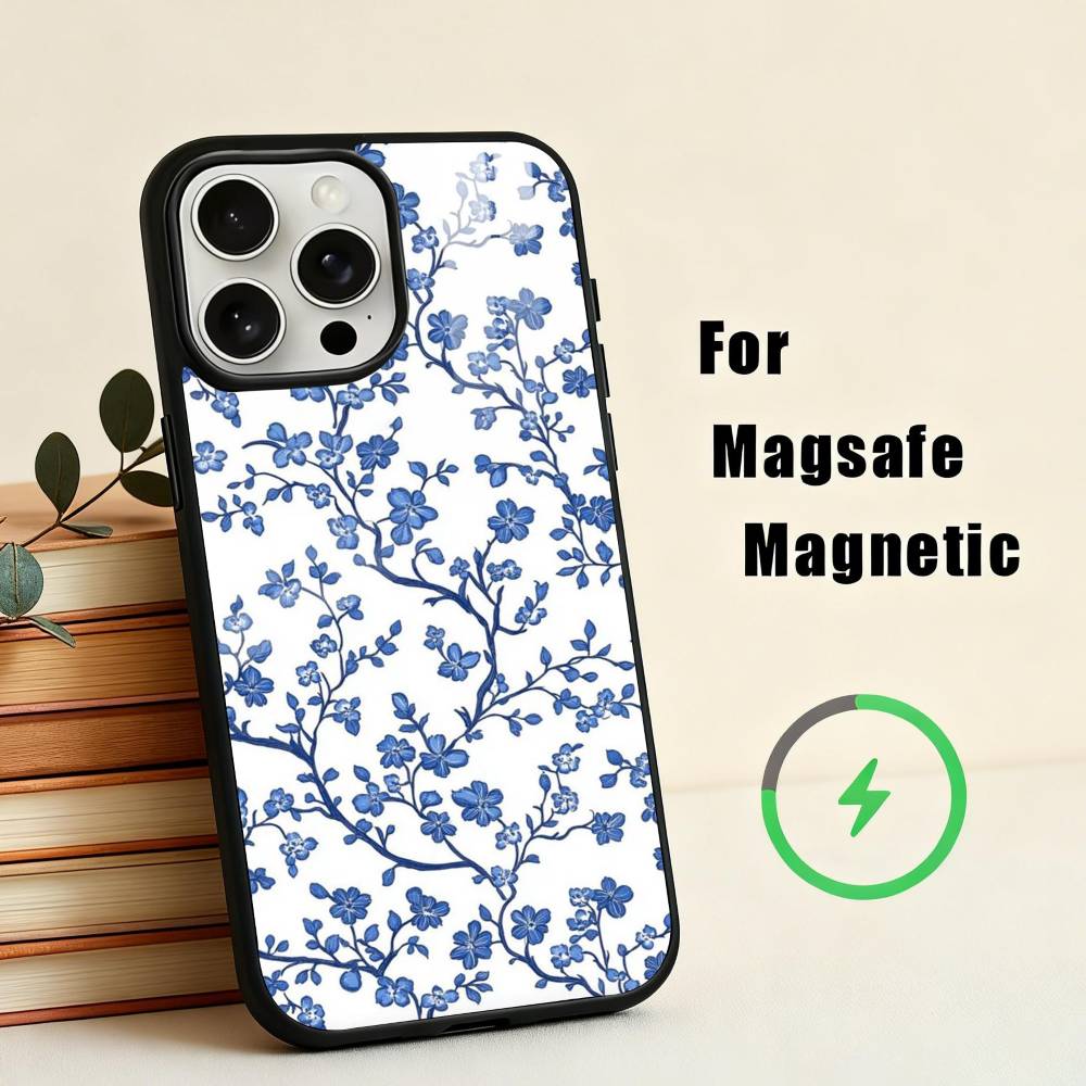 

B-blue and W-white china Phone Case For iPhone17,16,15,14,13,12,11 Plus,Pro Max Magnetic For Magsafe Wireless Charging iPhone16PROMAX