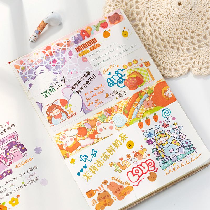 1pcs Washi Tapes DIY Japanese Paper Colorful Fairy Tale Town Masking Tape Decorative Adhesive Tapes Scrapbooking Stickers