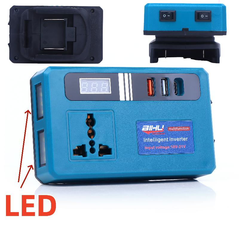 1Pcs Led Mini Intelligent Inverter Power Converter Portable 120W 21V Lithium Battery Inverter With 3 Usb Ports