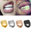 Trendy Hip Hop Gold Plated Small Single Tooth Cap Grillz Top Bottom False Teeth Stylish Fashion Jewelry Accessory