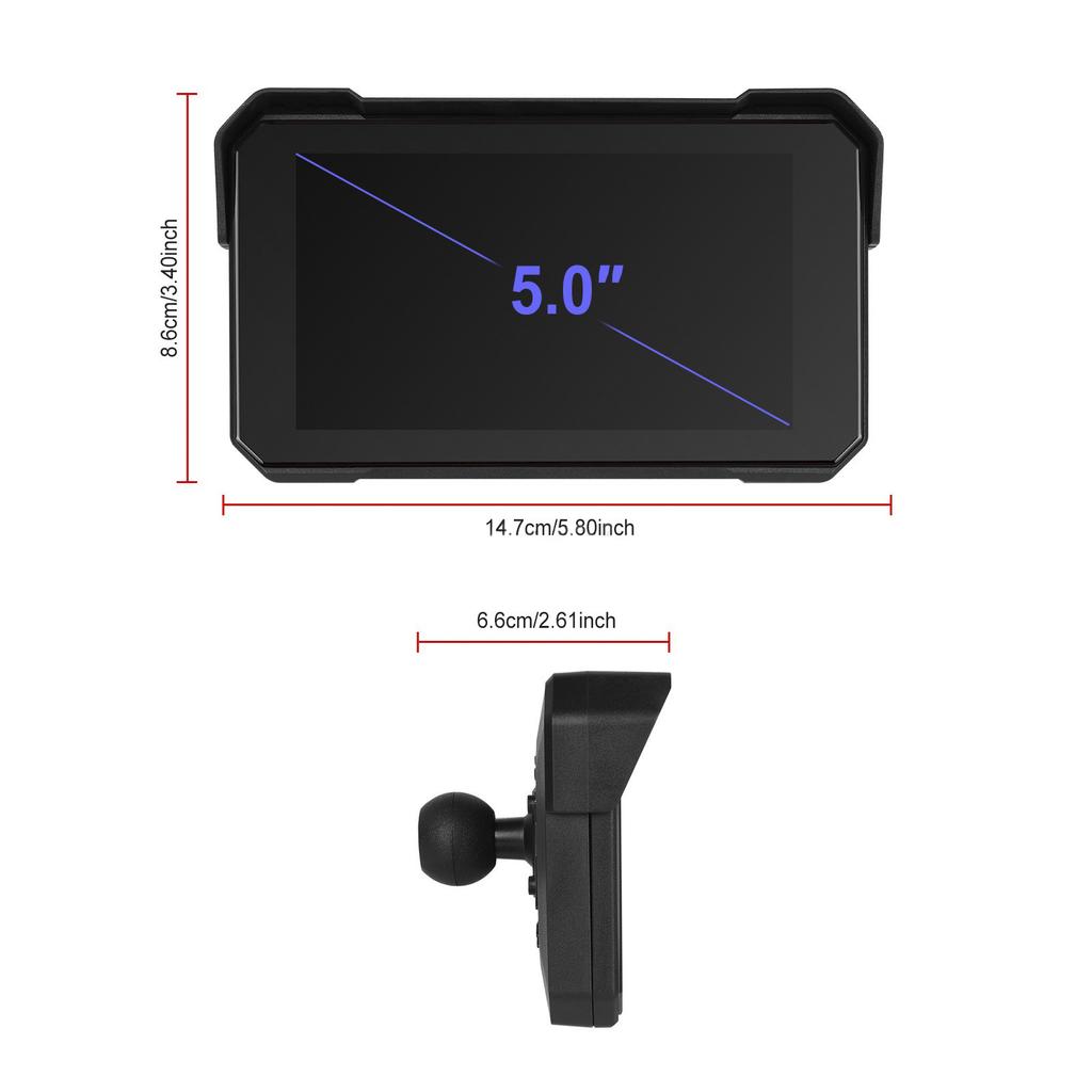 5-inch Wireless CarPlay Android Auto Navigation Waterproof for Motorcycles