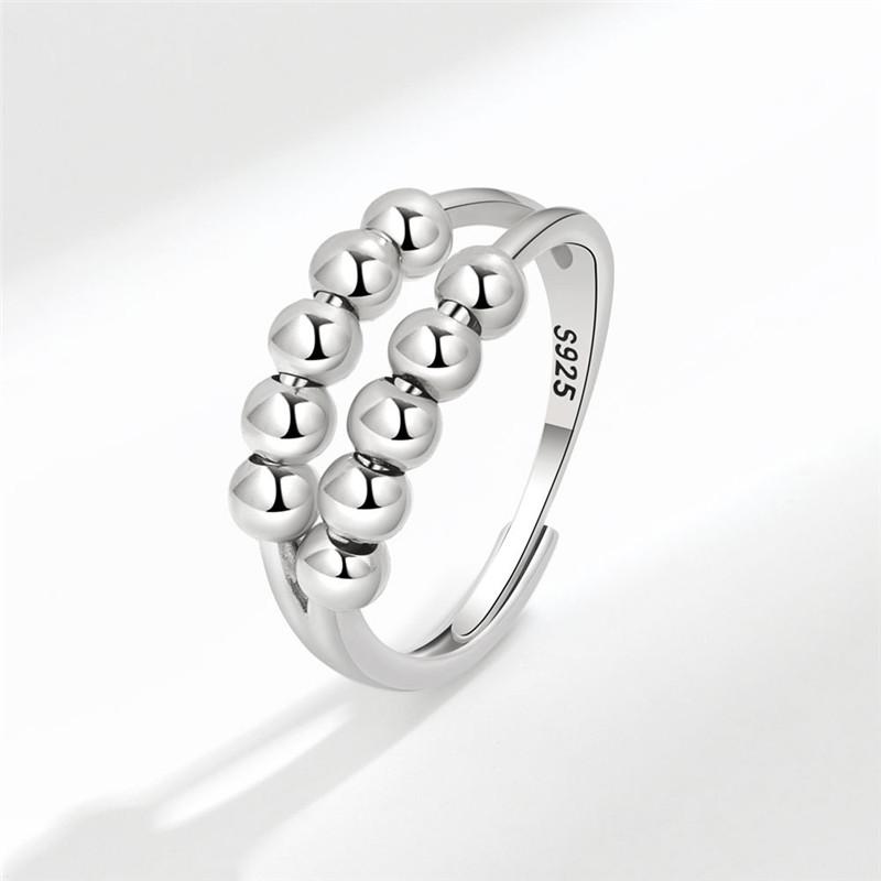 Fidget Spinner Ring Angst für Frauen Kristall Blume Auge Stern Mond Planet Ringe Drehen Anti Stress Verlobung Schmuck