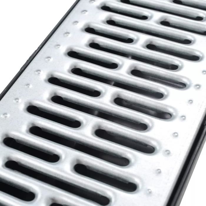 VidaXL Caniveau de drainage 3 pcs Acier galvanisé 3 m