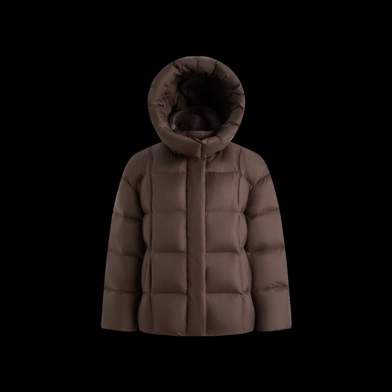 BINJORA Damen Kurze Abnehmbare Kapuze 95% Weiße Entendaunen Pufferjacke