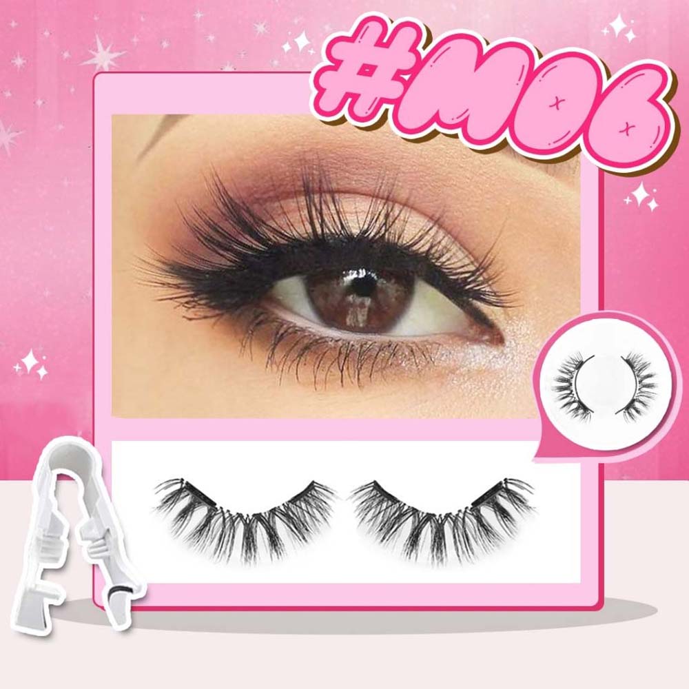 Magnetische Magnetische Wimpern mit Clip Kleberfreie Falsche Wimpernbüschel Mädchen