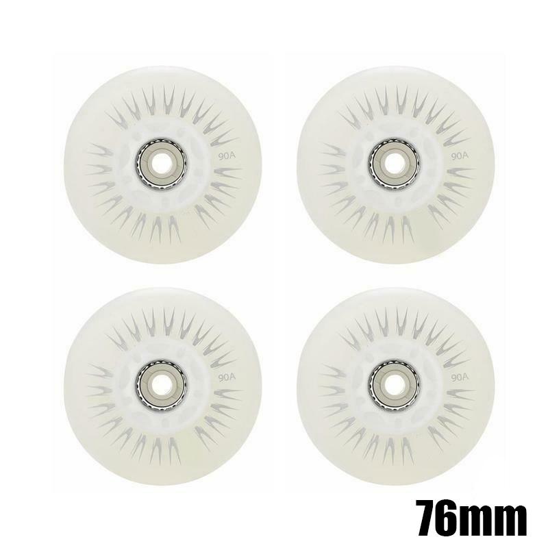 4pcs Flash Inline Skate Wheels 90a LED Lighting Skating Wheels 68/72/76//80mm Speed Skates Rock Fancy Roller Skates PU Tyres