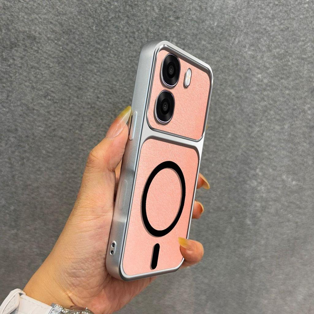 Metallic Finish Magnetic TPU Phone Case for OPPO A6x 4G/5G,A6t Pro,A6,A6k Shockproof Matte Soft Cover