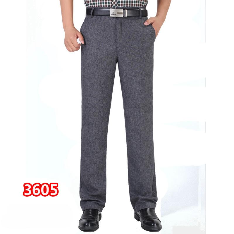 New Summer Thin Section Men's Casual Trousers High Waist Loose Men's Trousers Middle-aged Business Casual Straight Men's Trousers