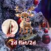 1PC Christmas New Elk Christmas Tree Decoration Listing Acrylic Flat Car Rearview Mirror Pendant Home Pendant