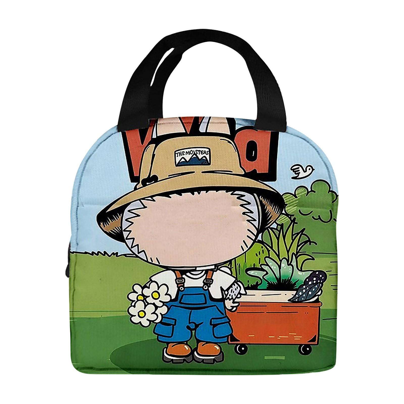 

Lunch Bag Cartoon Handbag Student Lunch Bag Aluminum Foil Insulation Meal Bag Lunch Box Bag One Size