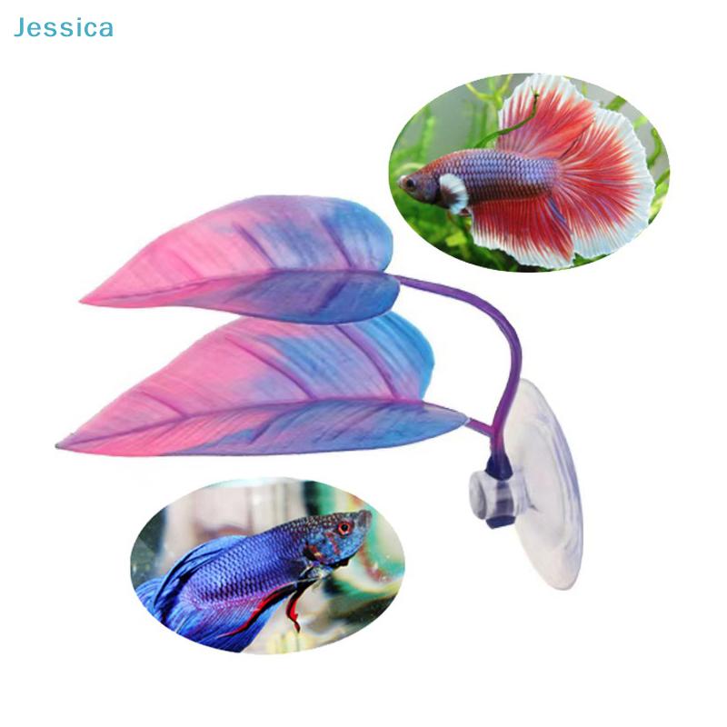 Betta Fish Rest Leaf - Silicone Aquarium Betta Hammock Leaf With Suction Cup For Fish Tank Decoration  Resting