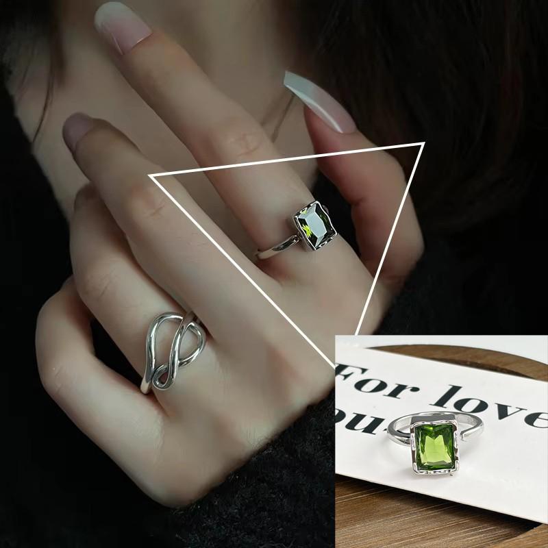 925 Silver Rings New Party Jewelry Vintage Charm Double Layer Geometric Nail Design Accessories Gift Dropship