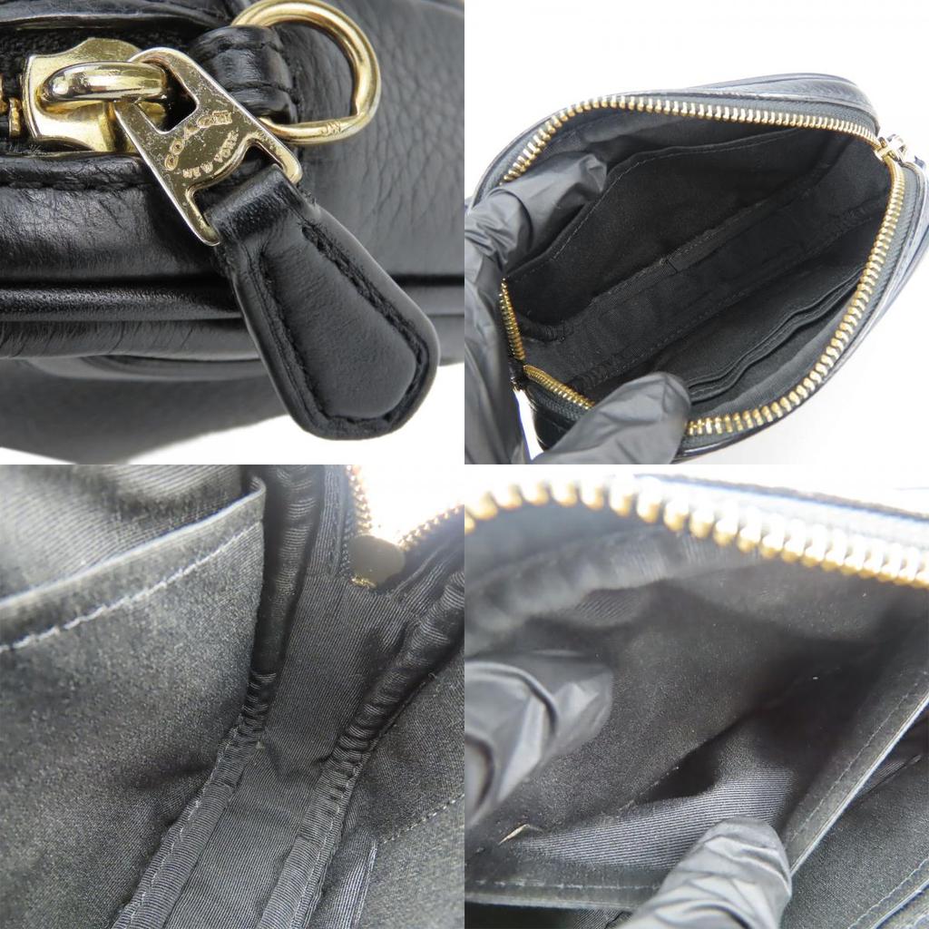 Used COACH Shoulder Bag F73952 leather black Diagonally hung