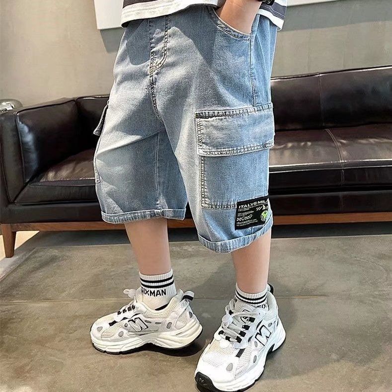 

Джинсовые шорты для мальчиков Летняя одежда Детские повседневные брюки длиной пять четвертей Модные детские летние брюки для мальчиков 140