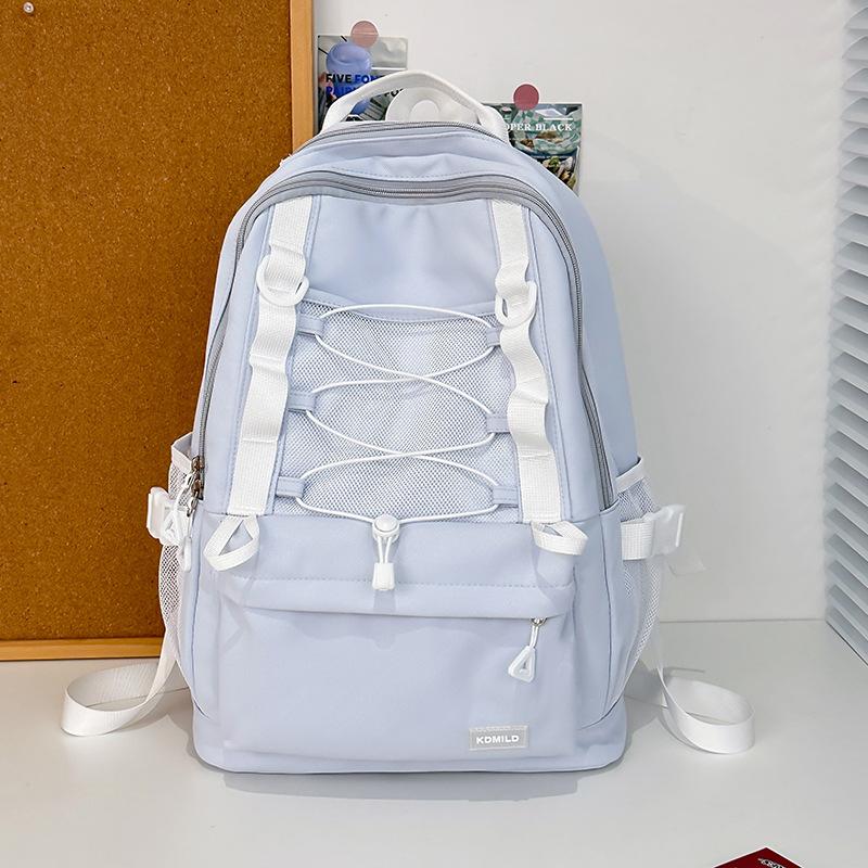 

Женский школьный рюкзак, однотонный, студенческий, большая вместимость, дорожная сумка синий