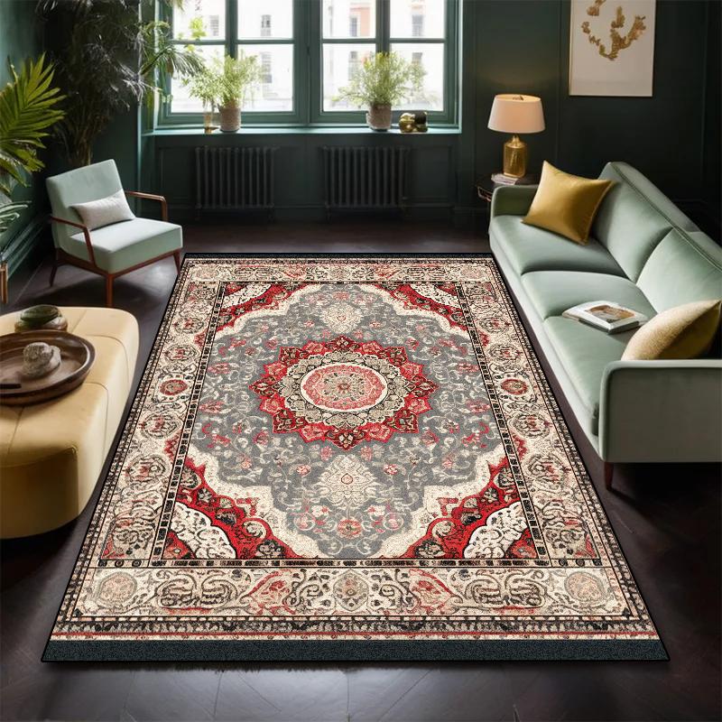 Vintage Persian Carpet Large Size Living Room Decoration Home Rug Fluffy Soft Bedroom Lounge Rugs Non-slip Washable Kitchen Mat
