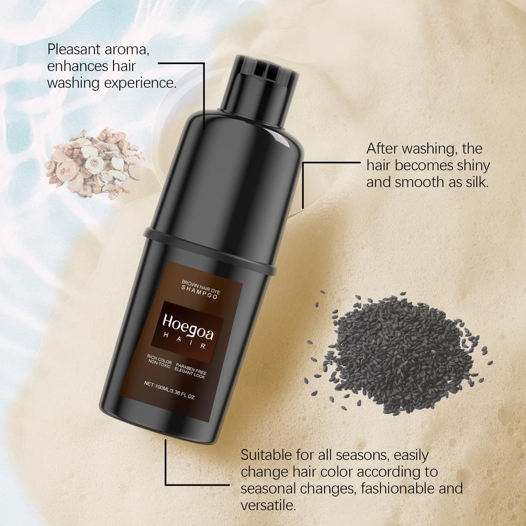 Hoegoa Hair Color Shampoo - Gentle Non-Irritating Non-Damaging Scalp, DIY Long-Lasting Easy Color Application Hair Color Shampoo