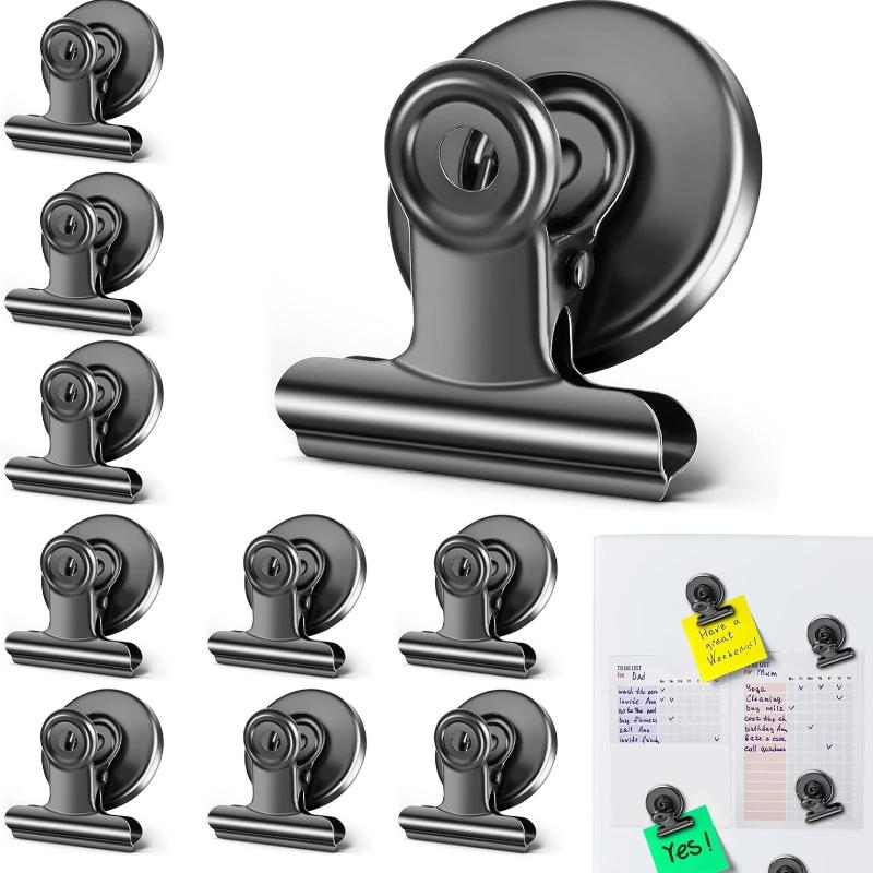 

Refrigerator Magnet Clip, 10 Pcs Strong Fridge Magnet Hook Clip, Magnetic Clips for Family, School, Freezer, Kitchen Refrigerator, 40mm/1.57inch Black Pack of 10