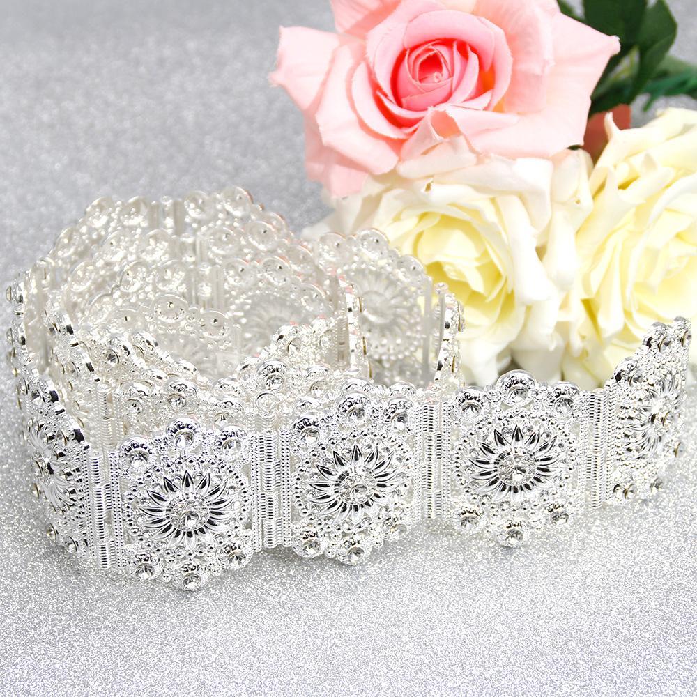 Gold Color Belt Wedding Jewelry Full Rhinestone Metal Waist Chain Bridal Bijoux Gift