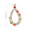 Fashion Double Layer Flower Beaded Charm Pendant Chain Phone Strap Pocket Keychain Strap Decoration for Keys Bag Purse
