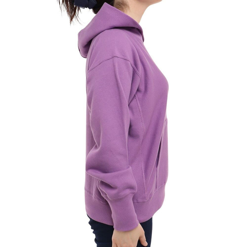 Champion Long Sleeve Cotton 10oz Ribbed Knit Reverse Weave Hooded Sweatshirt Size M Women's 100% (CW-W102), Purple,