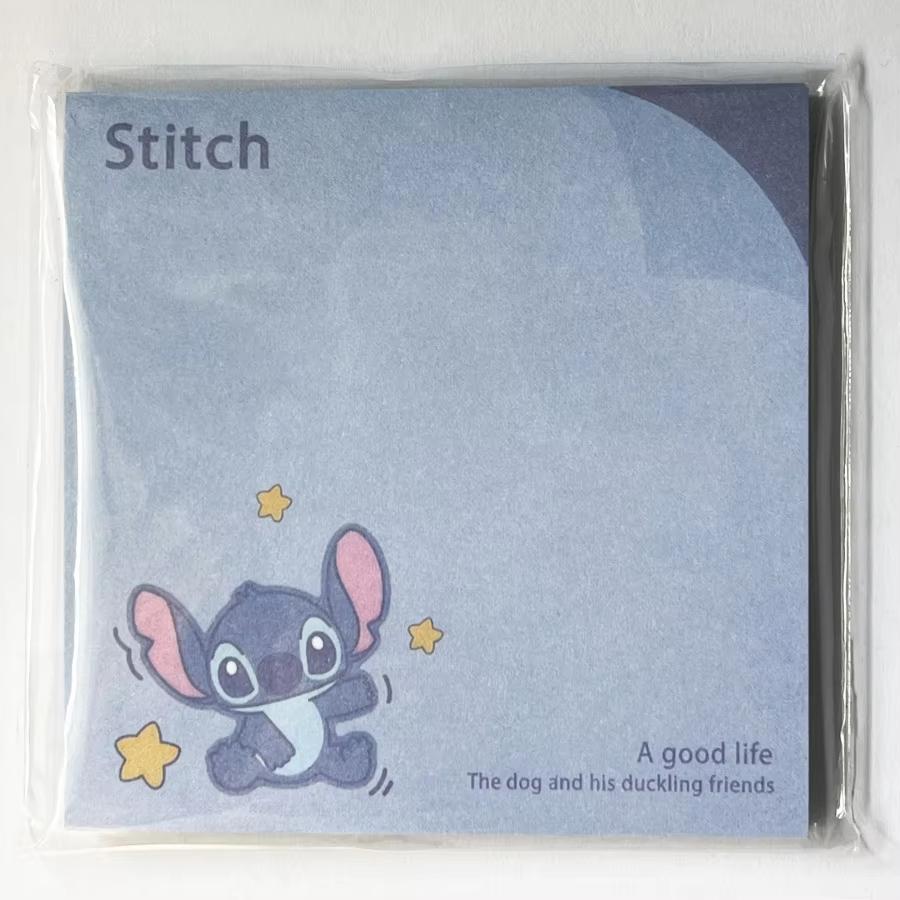 MINISO 50 piezas Disney Stitch Notas Adhesivas Anime No Times Memo Removibles Adhesivas Dibujos Animados Pegatinas Material Escolar Papelería