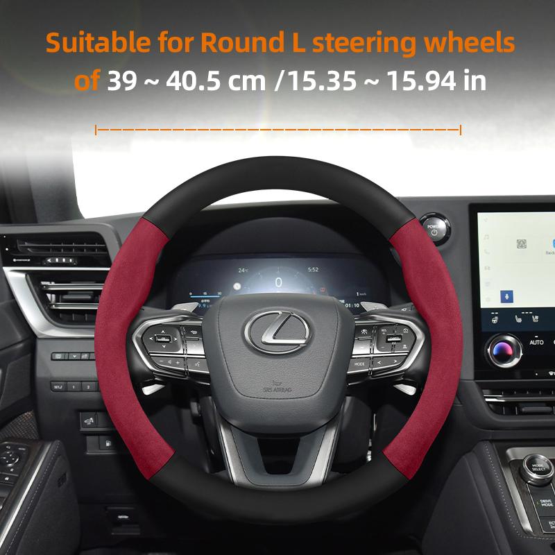 Suitable for Lexus Suede Matte Carbon Fiber Texture Steering Wheel Cover Suitable for Is250 Gs300 Lx 570 Nx Is350 2019 Es350 Gx460 Is 300 Ls400 Is300