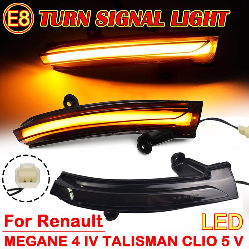 For Renault Megane 4 IV MK4 Talisman Clio 5 V MK5 Dynamic LED Side Mirror Turn Signal Light Sequential Indicator
