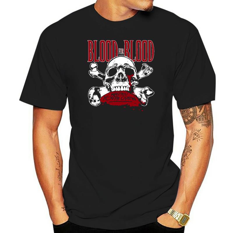 Cotton T-shirt Brand Top New Popular Blood for Blood Hardcore Punk Band Men Black T Shirt Size