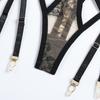 Erotische Damen-Unterwäsche, dünner Abschnitt, durchsichtige Netz-Stickerei, sexy Dessous, Bügel-BH, Strumpfgürtel, Tanga-Anzug
