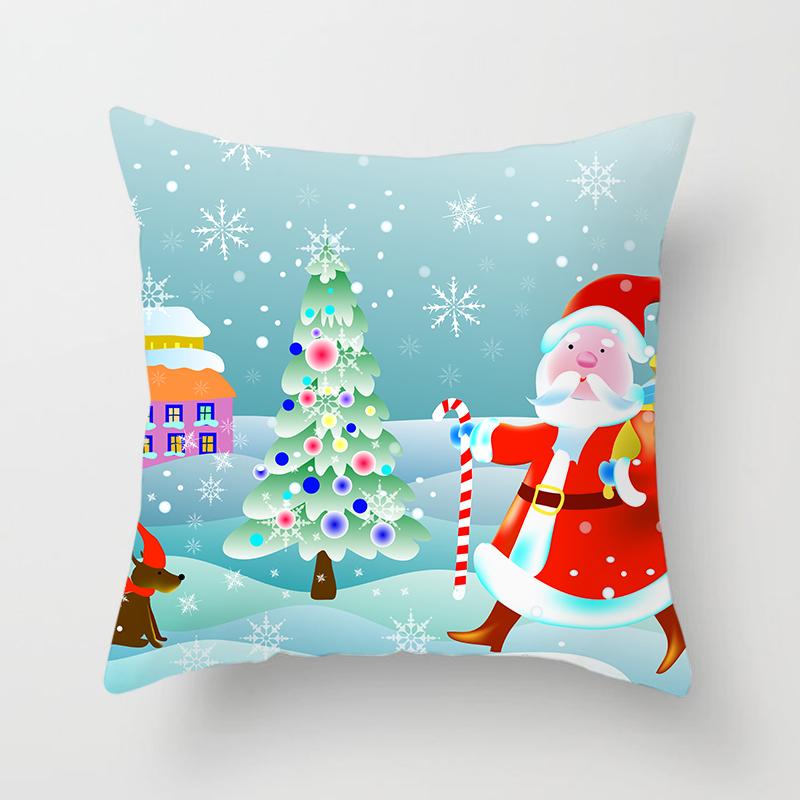 Cartoon Christmas Throw Pillow Set Santa Claus Sofa Gift Home Decor Pillowcase Christmas Gift Pillowcase