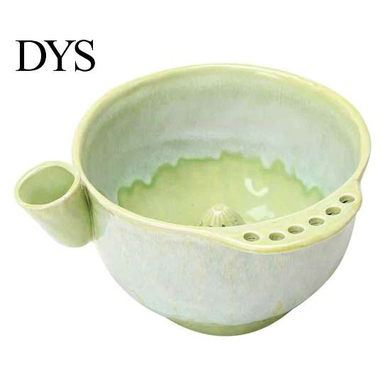 Escurridor Rápido para Frutas y Verduras Cerámica con Diseño de Remolino de Bayas, Colador de Frutas Auto Giratorio con Recipiente Filtrante Integrado y Agujeros de Drenaje, Preparación de Cocina
