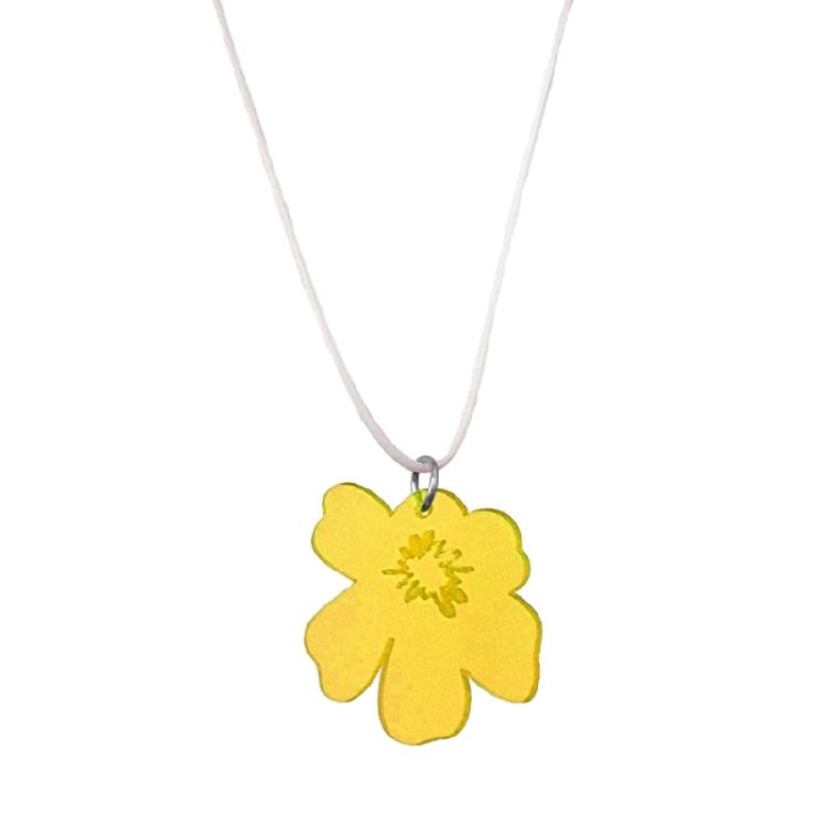 Sweet Irregular Flower Pendan Necklace Fashion Choker Simple Clavicle Chain жёлтый