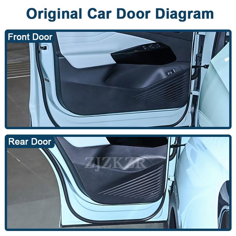 For Volkswagen VW ID.4 Crozz X -2025 Car Door Storage Box Protector Pads Cover Leather Slot Organizer Pockets Accessories