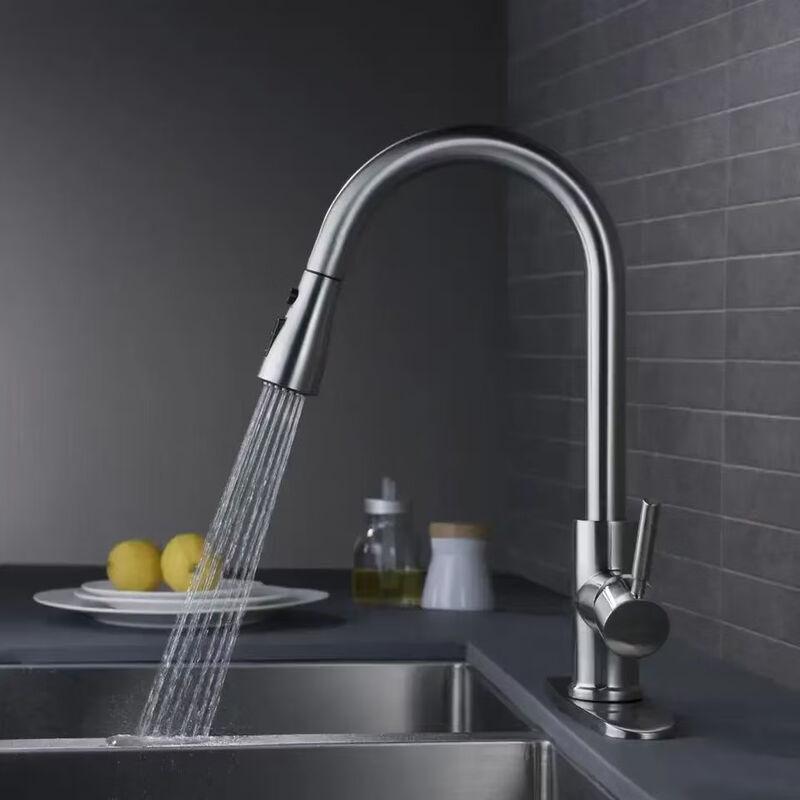 Chuchuang Jingpin 304SS Black Kitchen Faucet with Knife Holder