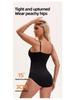 Strappy Shaping Bodysuit with Breast Pads - Bust Support, Tummy Control, Hip Lift, Double-breasted, Triangle Open Crotch Design.