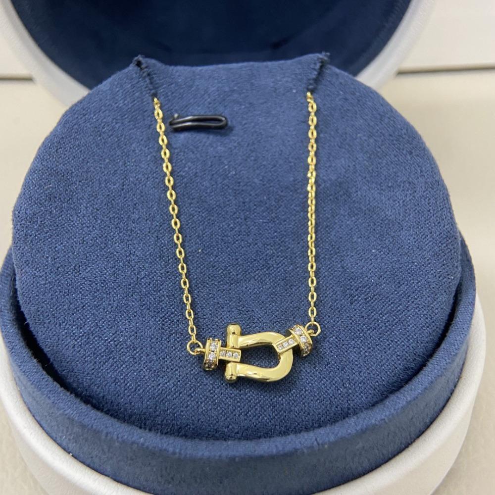 Mini Diamond Horseshoe Buckle Necklace Medium Gypsy Nautical Buckle