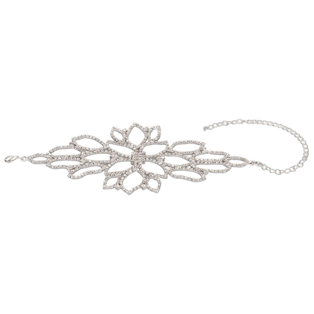 Kwiatowy cyrkoniowy mankiet na ramię w stylu boho, cyrkoniowa bransoletka na ramię, biżuteria dla panny młodej, kobiet, srebrny