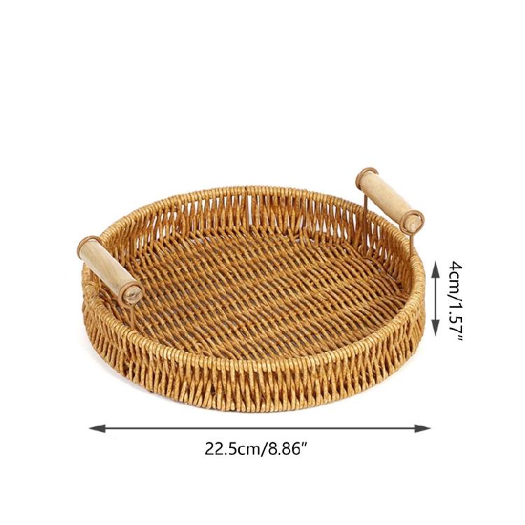 Handmade Wicker Storage Baskets Compact Bread Fruit Organizer for Everyday Use