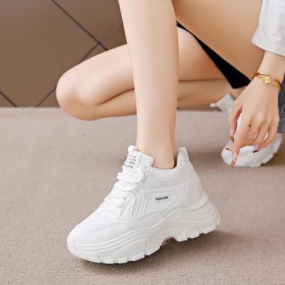 New Arrival Spring Autumn Casual Breathable Comfortable Sports Shoes Fashionable Round Toe Increased Cross-Strap Women's Shoes