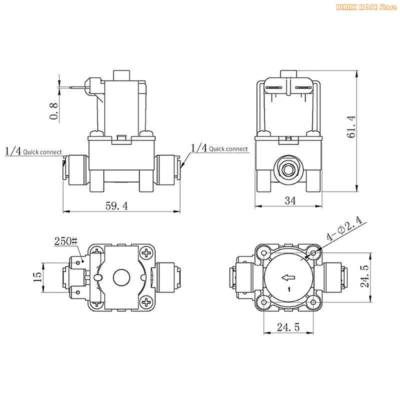 K1AE Plastic Water Solenoid for Valve 220V 1/4" Thread NC Quick Inlet for Val