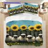Sheep Pattern Bedding Quilt Set Quilt Cover Pillowcase Home Decoration Birthday Gift (1 * duvet cover + 2 * pillowcase, without core)