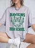 Hawkins High School Prints Cotton Tshirts Unisex Summer Short Sleeve Tops Street Oneck Oversized T Shirt Casual Unisexs Clothes
