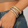 European and American Personalized Ins Spring Buckle Rivet Inlaid Bracelet Set, Retro Contrasting Color Particle Bracelet Hand Jewelry